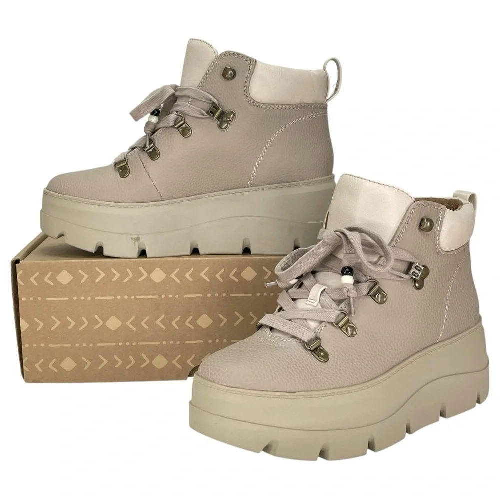 Zodiac Billie Tan Pebbled Faux Leather Lug Sole Womens Sneakers Size 8M - Picture 9 of 11
